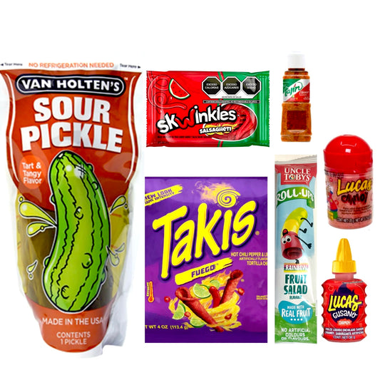 Chamoy Pickle and Takis TikTok Viral Kit Bundle Sour Dill Hot or Warheads Extreme Sour