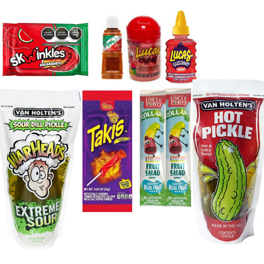 Chamoy Pickles Hot and Warheads Extreme Sour Tajin Kit Viral Trending