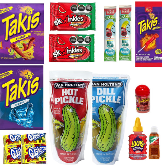 Mega Chamoy Takis Fruit Gushers Hot and Dill Pickles Bundle