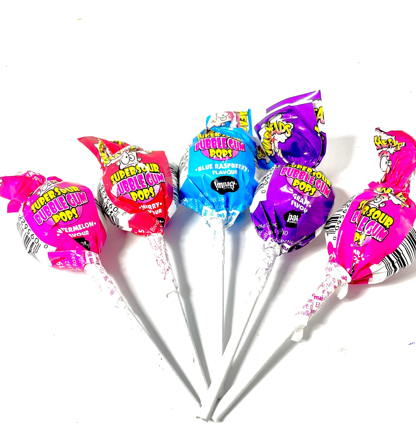 Super  Sour Warheads Bubblegum Lollipops 5 Pack