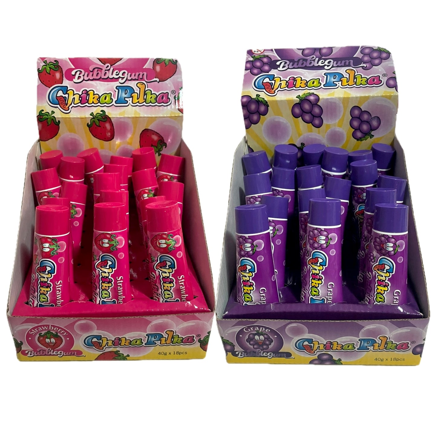 Chika Puka Bubblegum squeeze 40g strawberry grape